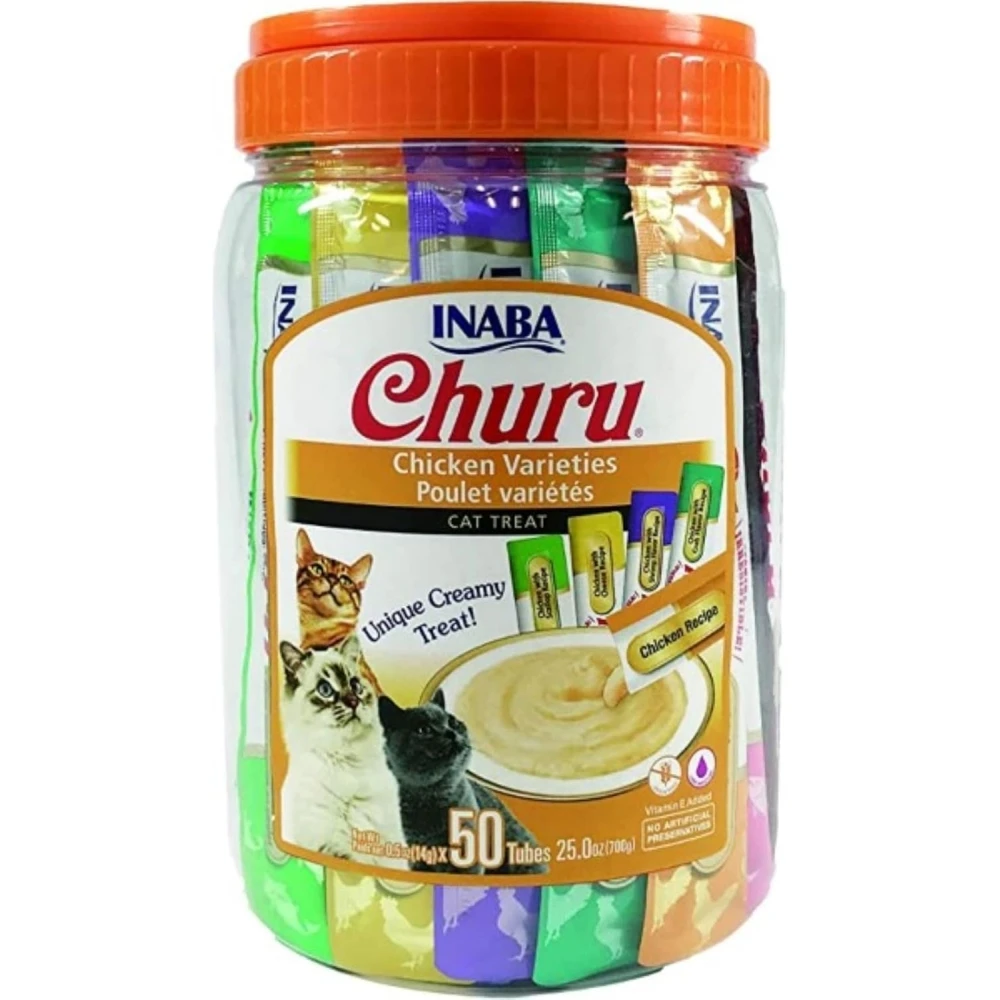 CHURU INABACat Variedades Pollo Bote 50 Tubos x 14g