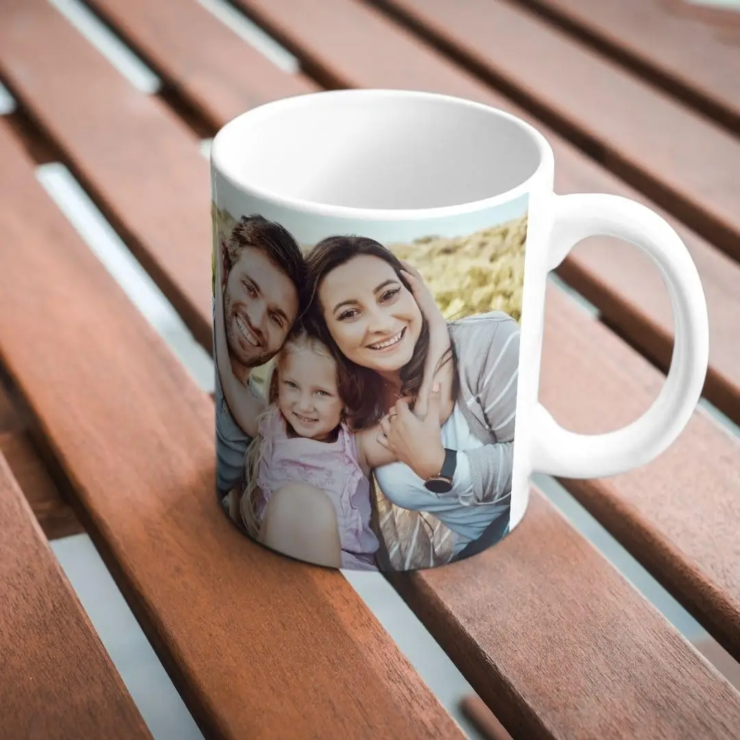 Personalized Ceramic Mug by DeRegaloos for Custom Photos, 330ml Capacity, High-Definition Print, Dishwasher and Microwave Safe, Ideal Gift for Valentine’s Day, Birthdays, and Anniversaries.