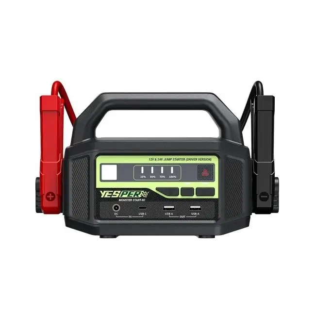 Arrancador de Vehículo YESPER Monster Start-N1 con 36400 mAh, 2500 A, Compatible 12/24V, Ideal para Emergencias y Uso Profesional en Automóviles y Camiones