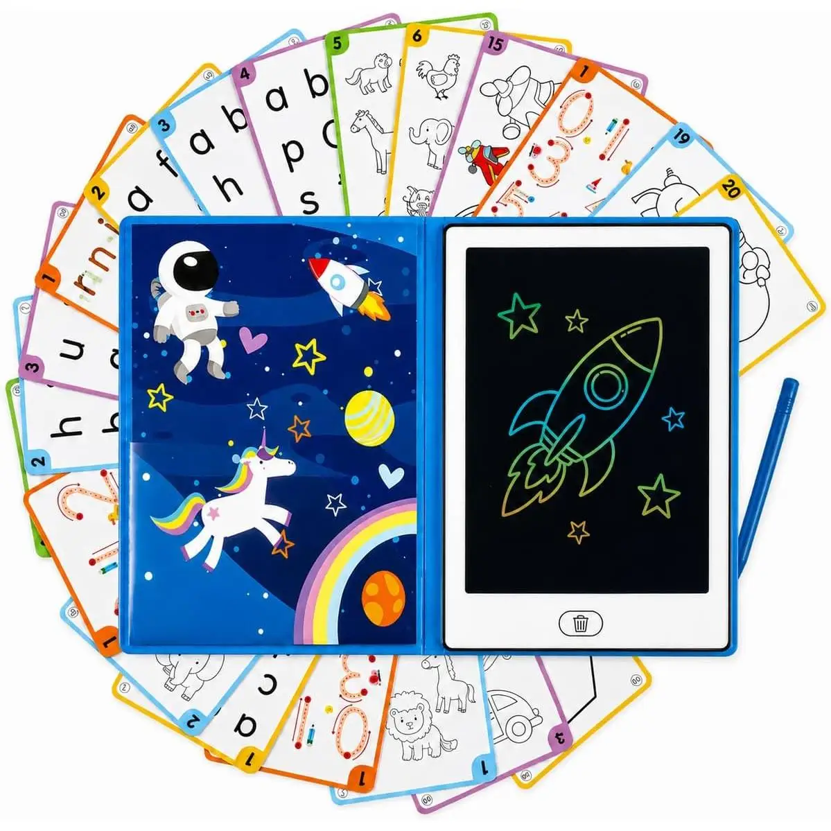 Big Minds - Pizarra Magica Infantil Lcd | Tableta Escritura Niños Formato Libro | Pizarra Magnetica Infantil 20 Plantillas Reversibles | Tablet Niños 