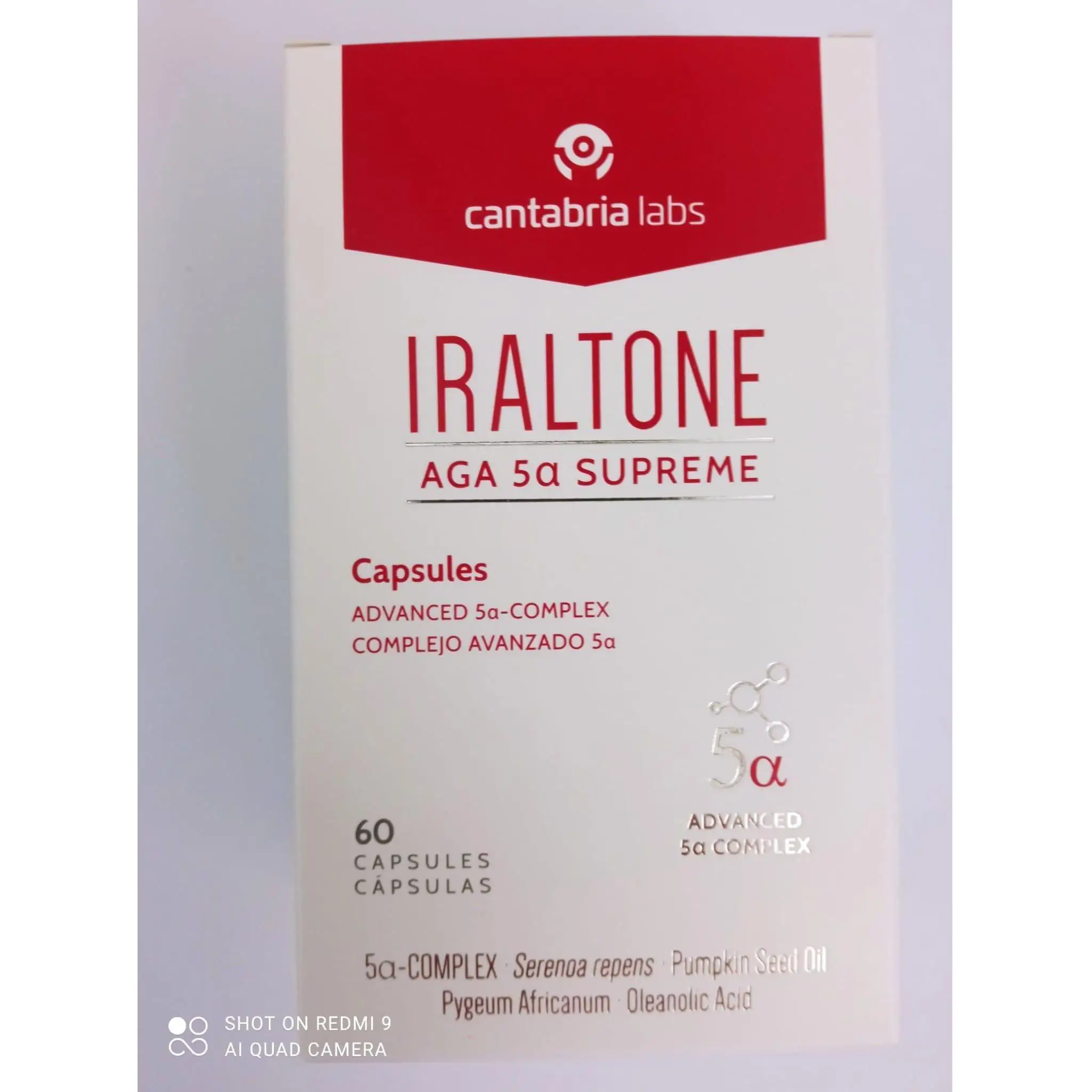 Iraltone Aga 5a supreme  60 Cápsulas - diseñado para ayudar a frenar la caída capilar crónica severa.