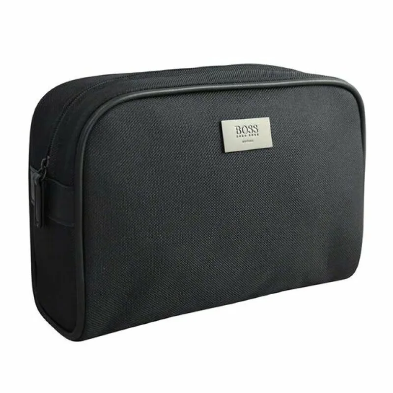 Neceser de viaje Hugo Boss para hombre, color gris elegante, tamaño 23 x 8 x 14 cm, diseño compacto y funcional para accesorios personales