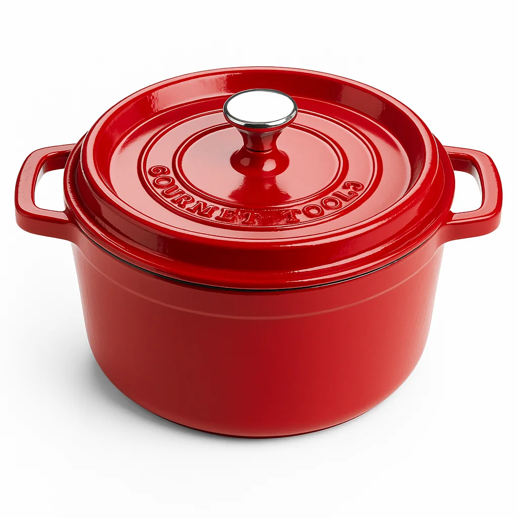 Olla Coccote hierro fundido esmaltado antiadherente 24 cm de diámetro - 3,6 litros - 6/4 comensales - Olla con tapa redonda para cocinar con los sabores y nutrientes. Gourmet Tools de XSQUO Useful
