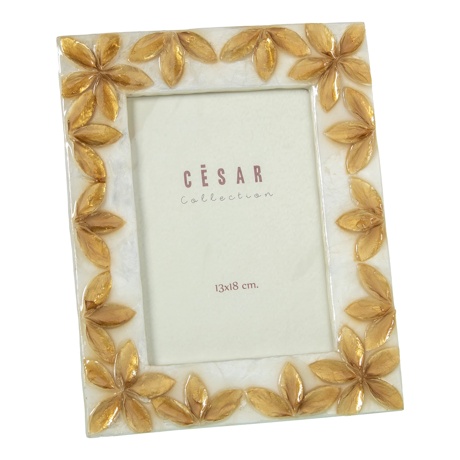 Portafotos nacar 13x18cm flores relieve tostado, natural ext.19, 5x24, 5x1cm