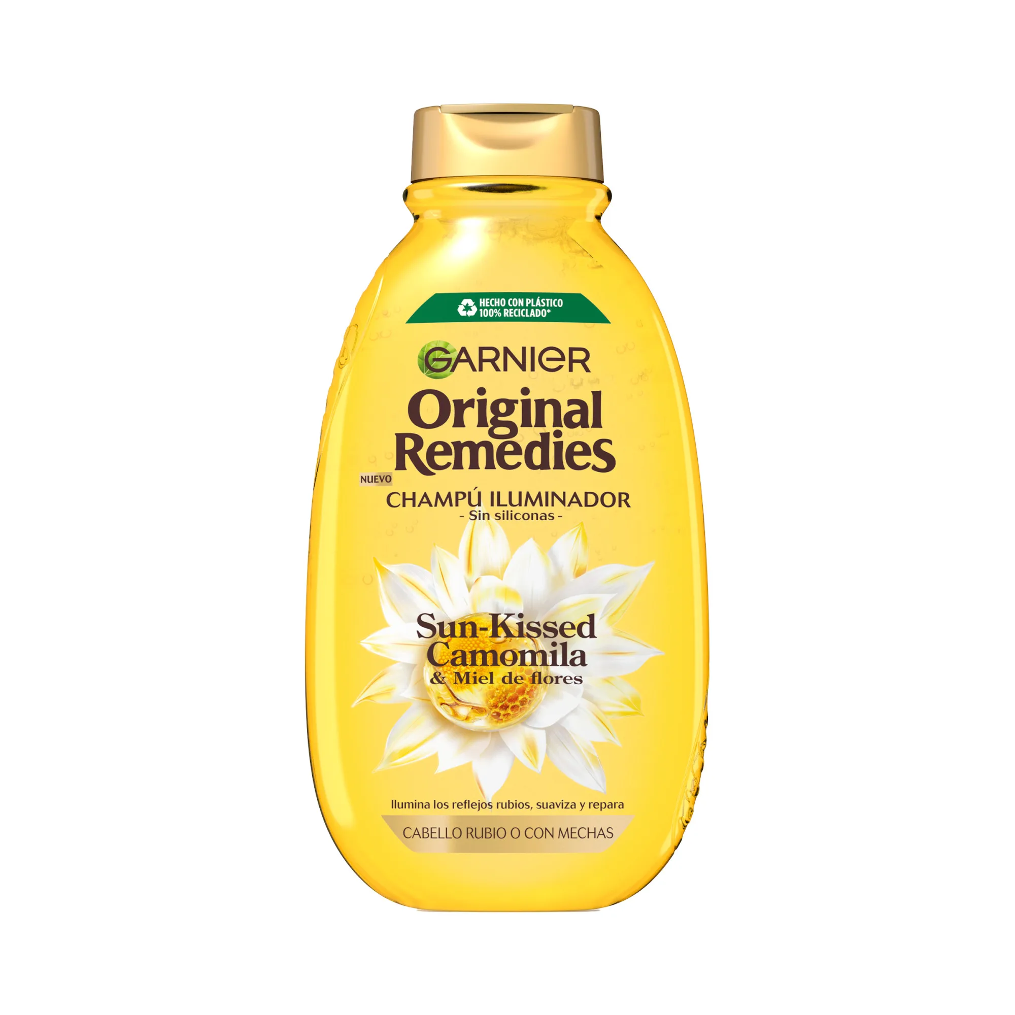 Garnier | Original Remedies Sun-Kissed Camomila Blonde Remedy, Máscarilla, Champú, sérum o acondicionador. Rutina Reparadora Iluminadora, para pelo rubio o con mechas