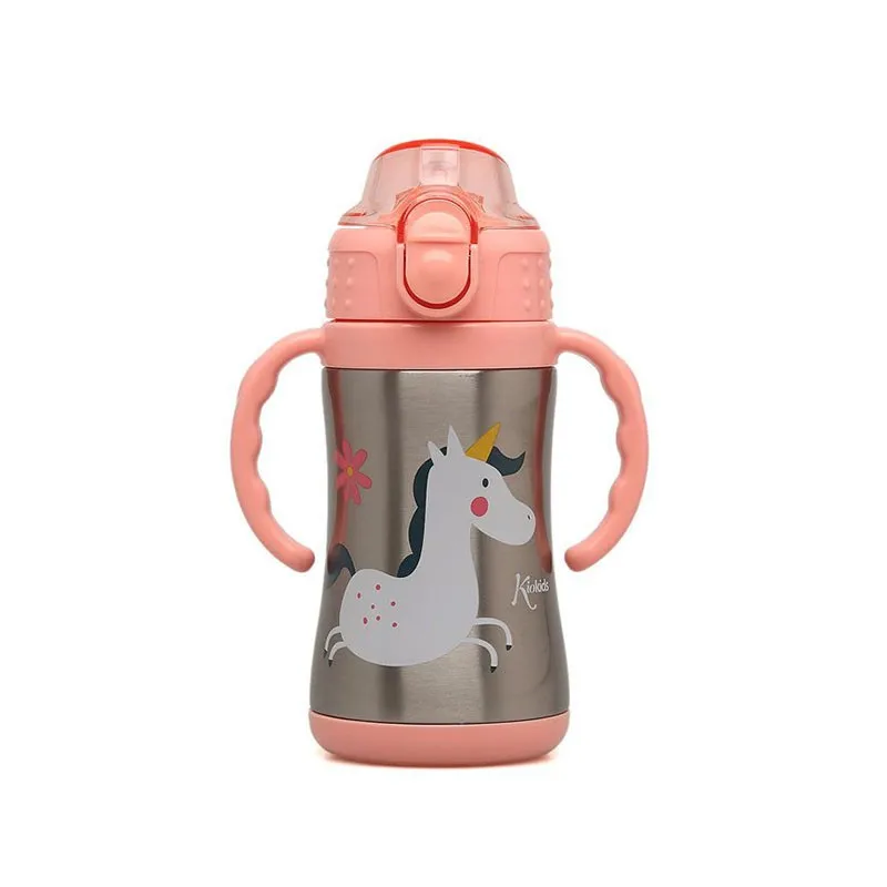 Kiokids Botella de Entrenamiento Vuelta Al Cole Acero Inoxidable 280 ml