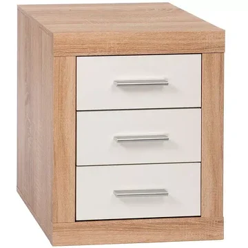 Lara Model Bedside Table with 3 Drawers. Available in Various Colors