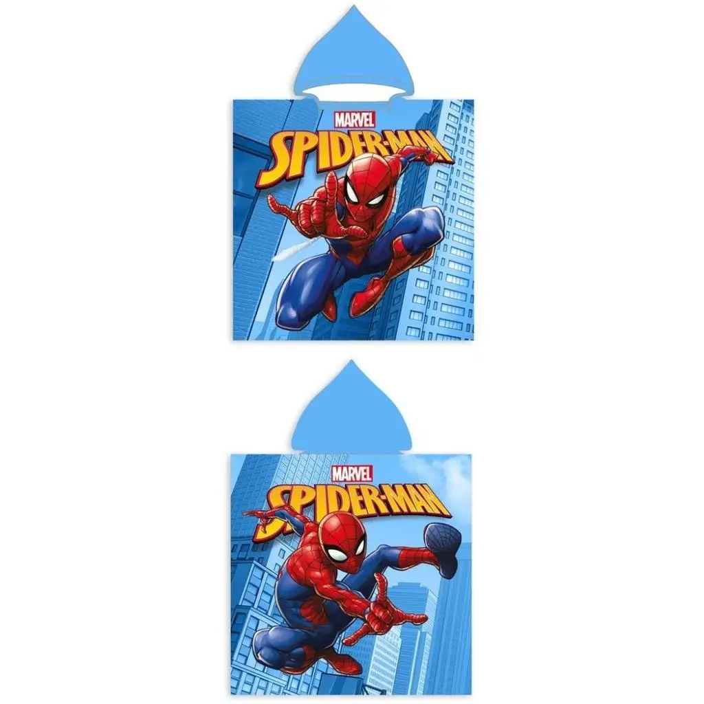 Poncho de Playa Infantil Spiderman 190166 50x100 Cm - Estampado de Spiderman - Ideal para Piscina y Baño