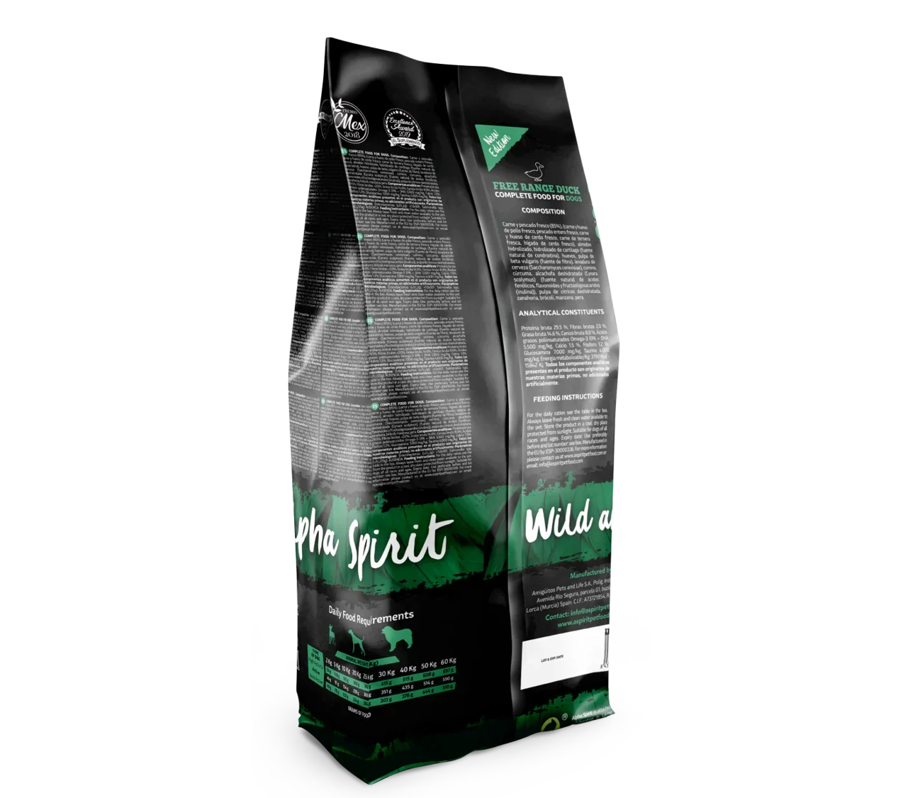 Alpha Spirit The Only One Canine Adult Duck 12KG-High Quality Adult Dog Food Exquisite Taste