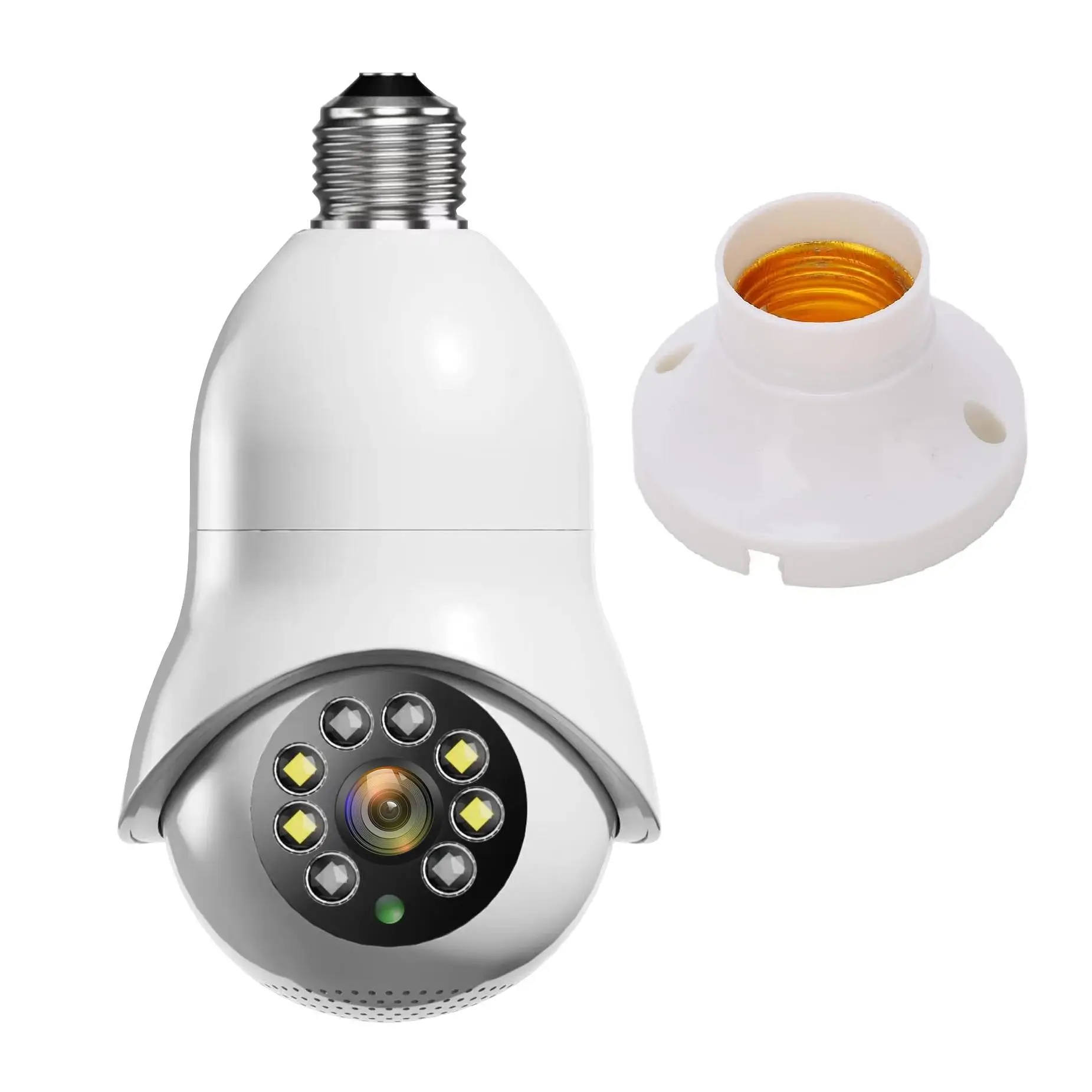 FGNS Cámara 2.4GHz Y 5G WiFi Bombilla, Camara de Bombilla Vigilancia WiFi Interior  360 Grados IP Camaras 1080P, Visión nocturna Inteligente en Colo, Audio Bidireccional,Control Remoto,Detección de