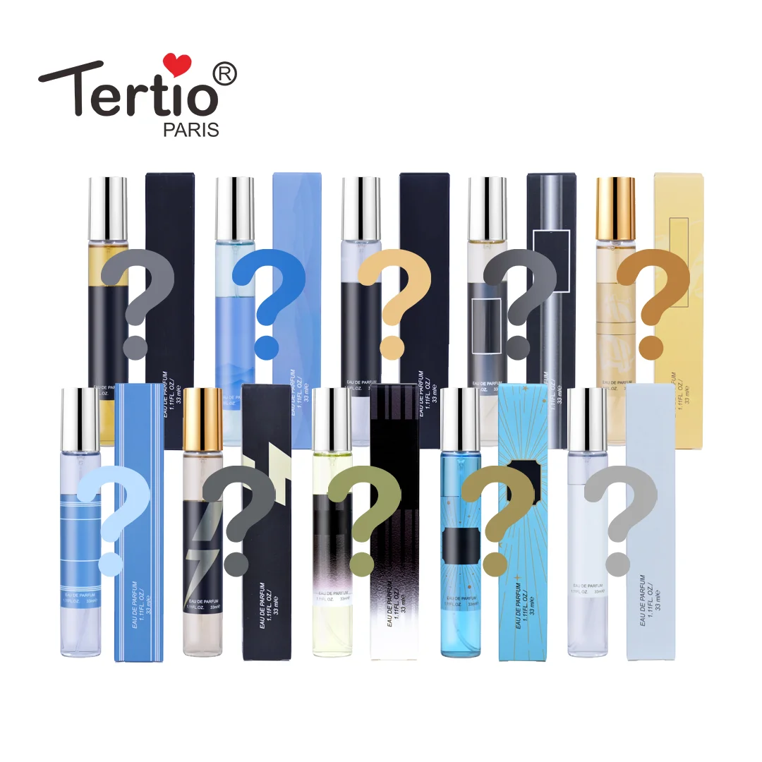 Tertio – Mistery Box de Perfumes 10 Pcs | Eau de Parfum para Hombre | 33 ml | Fragancias Masculinas Frescas y Duraderas