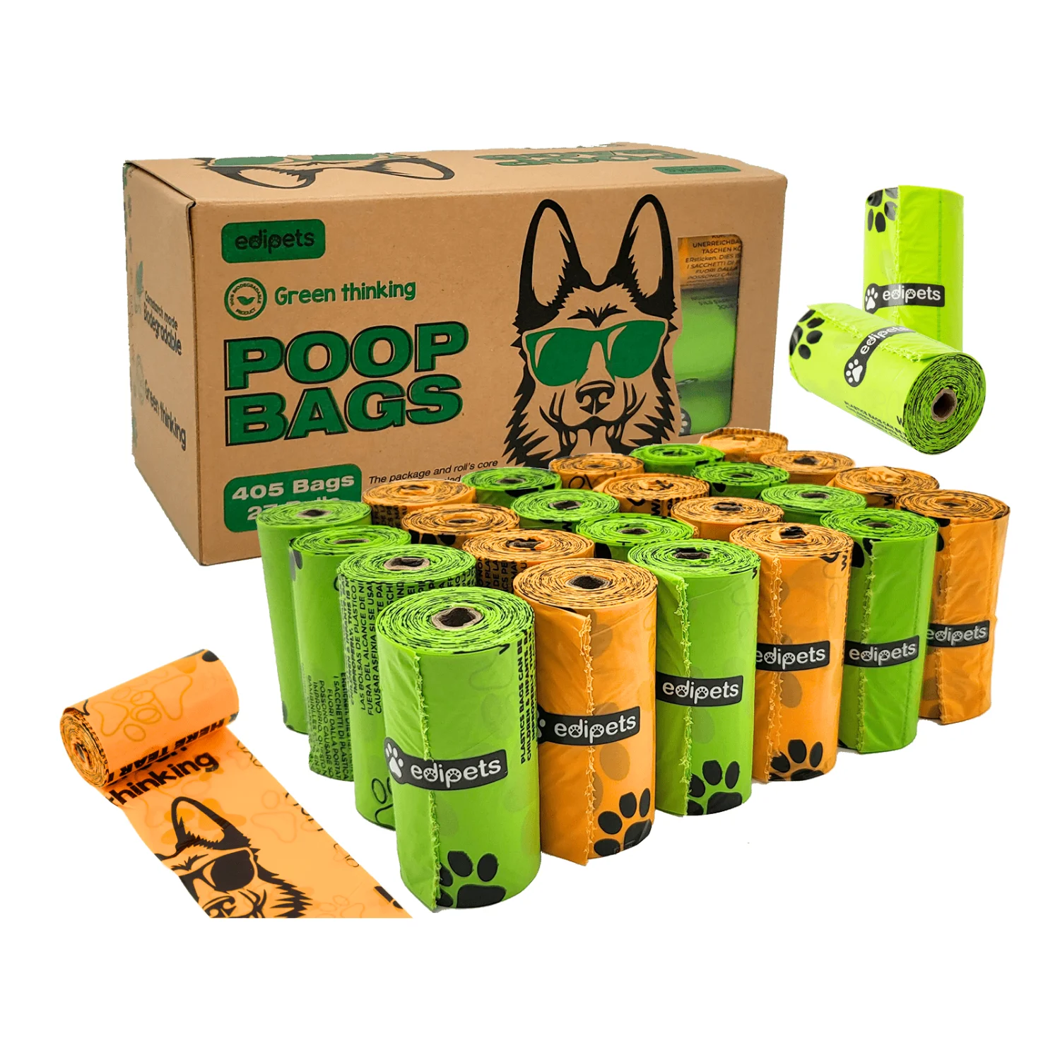 Edipets Bolsas Caca Perro Biodegradable Extra Gruesas 405 Unidades