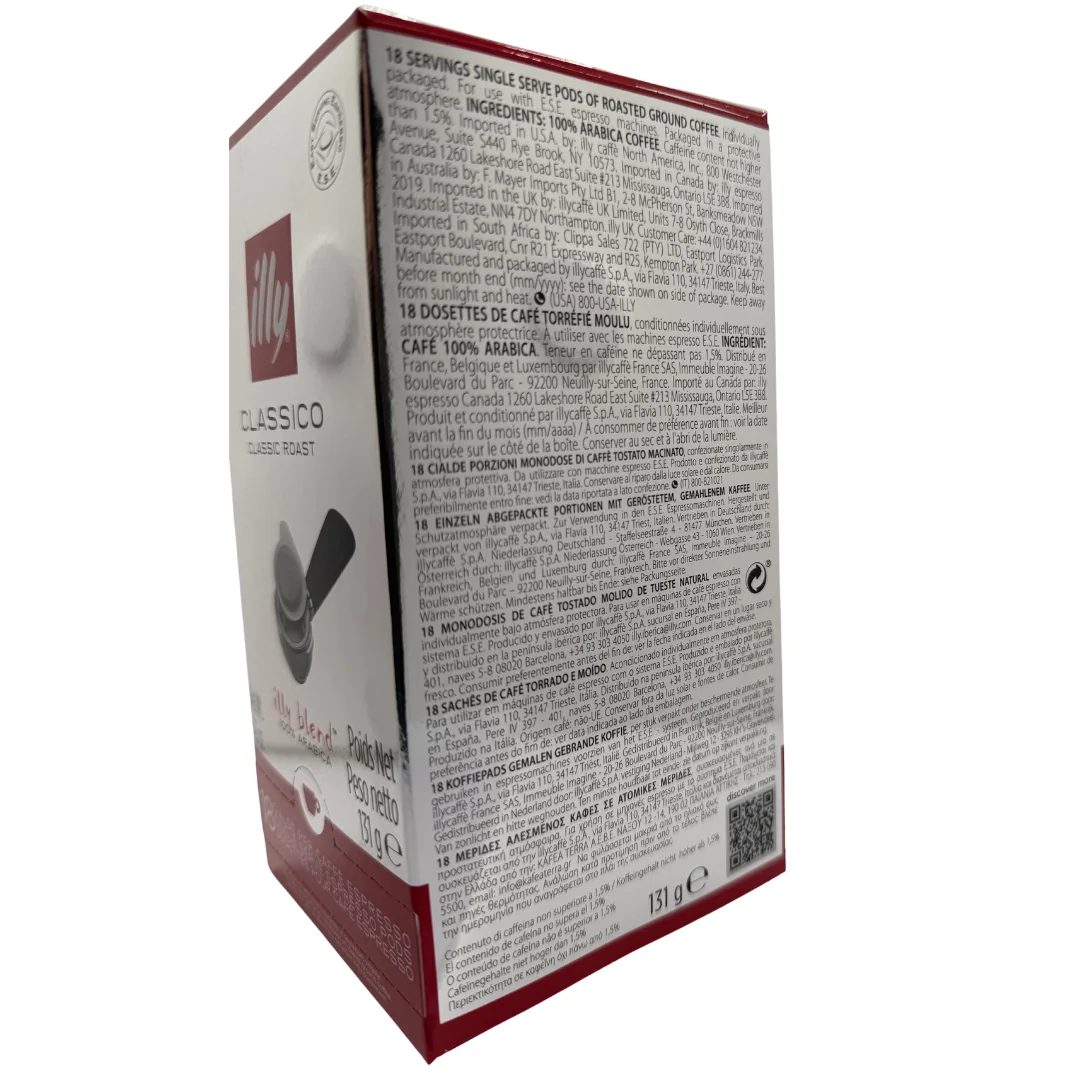 Illy cafe pack 6 monodose e.s.e clasico - 18 units - qumir