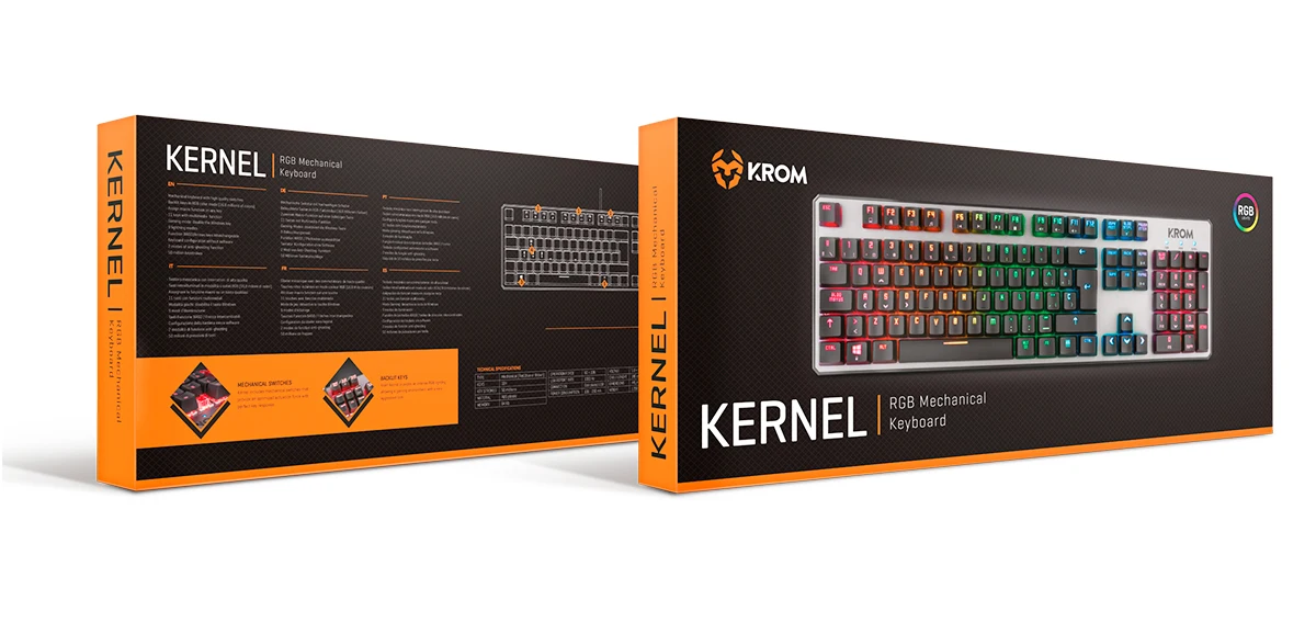 Krom gaming kernel - numeric mechanical keyboard, rgb led lighting, 9 lighting effects, silent, spanish layout
