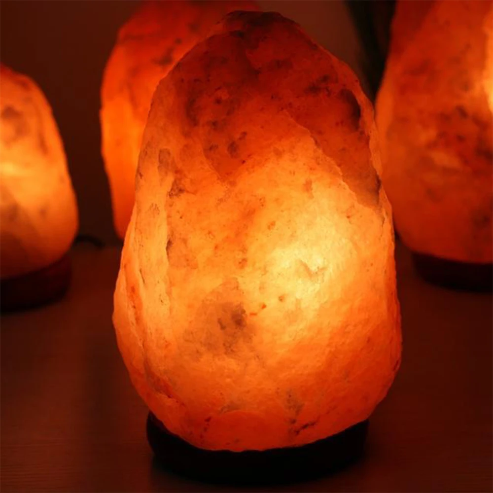 PLUSHOME natural Himalayan salt lamps with European plug, also available in Multicolor USB versions