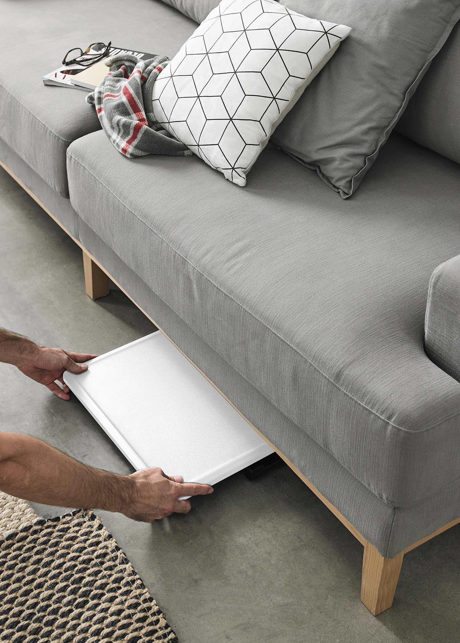 Kg kitgarden - auxiliary folding table with adjustable height, 43x43x63/68/73cm, white #6