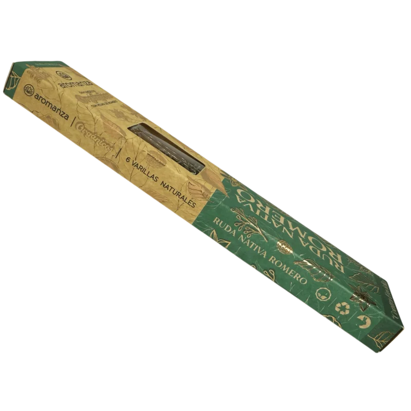 Organic sahumerio ruda nativa and rosemary with rosemary leaves aromanza argentina - 6 natural sticks - against envy
