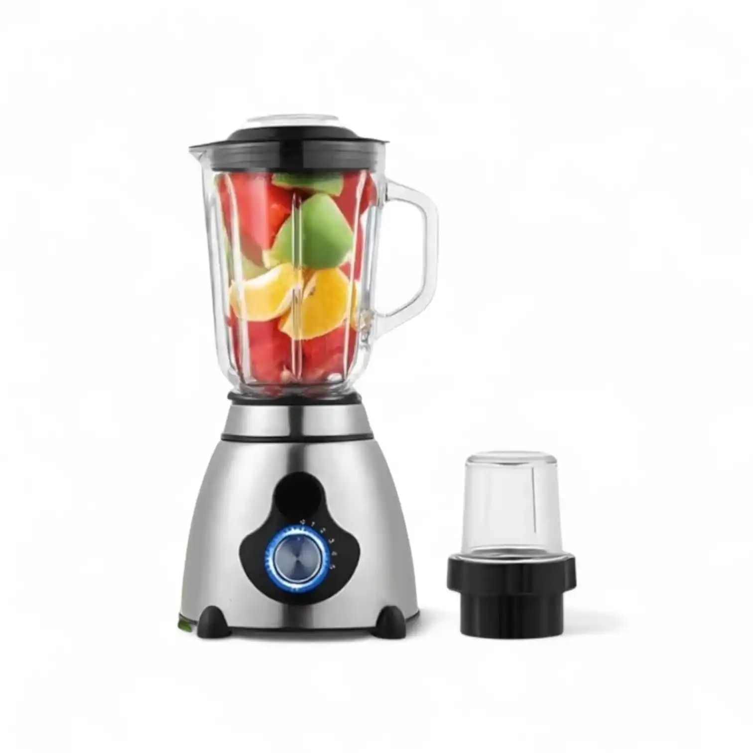 BATIDORA - MEZCLADO DE ALIMENTOS -  BATIDORA DE VASO -  KITCHEN - 1000W - 2 EN 1 - MOLINILLO DE CAFE - 1.5 L - 5 VELOCIDADES - CHUCHILLAS ACERO INOX