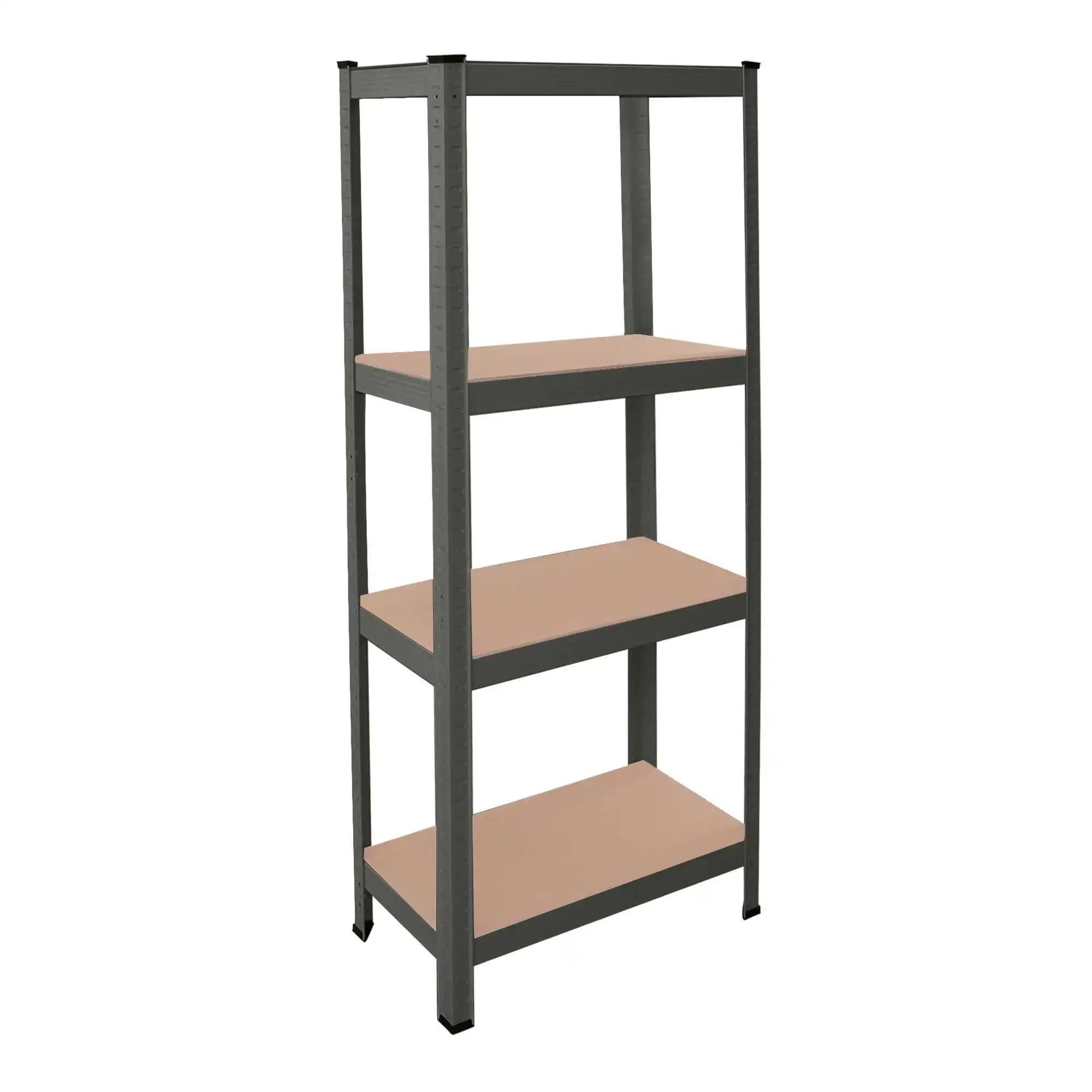 OioDual Metal Shelf Tiny Grey, Shelf for Home, Storage Rack, Storage Rack, Furniture, Office, Divisible Storage Shelves, Screwless, 240kg, 4 shelves MDF, 150x60x30cm