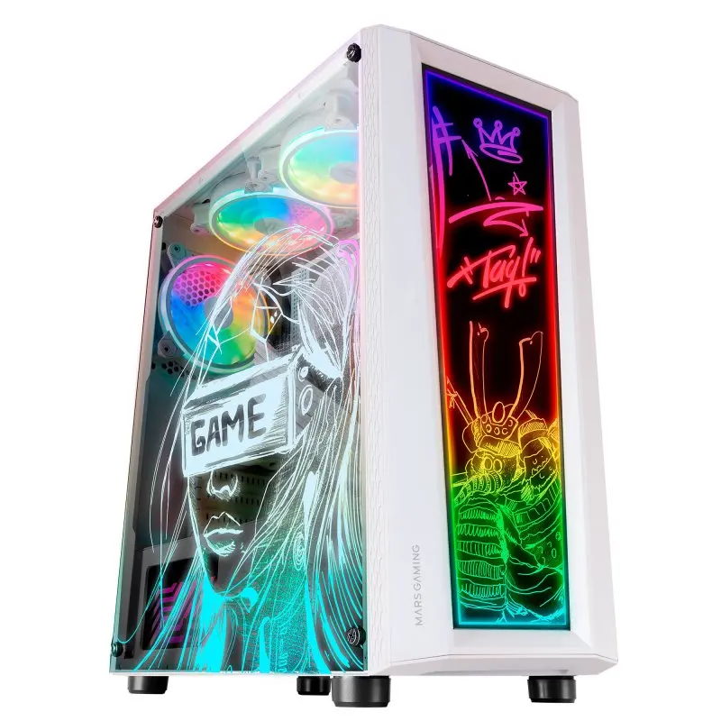 Mars Gaming MC-ART FRGB tempered glass USB 3.0 White