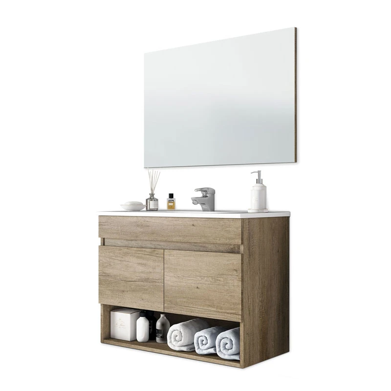 Mueble de baño con espejo Cotton 2 puertas