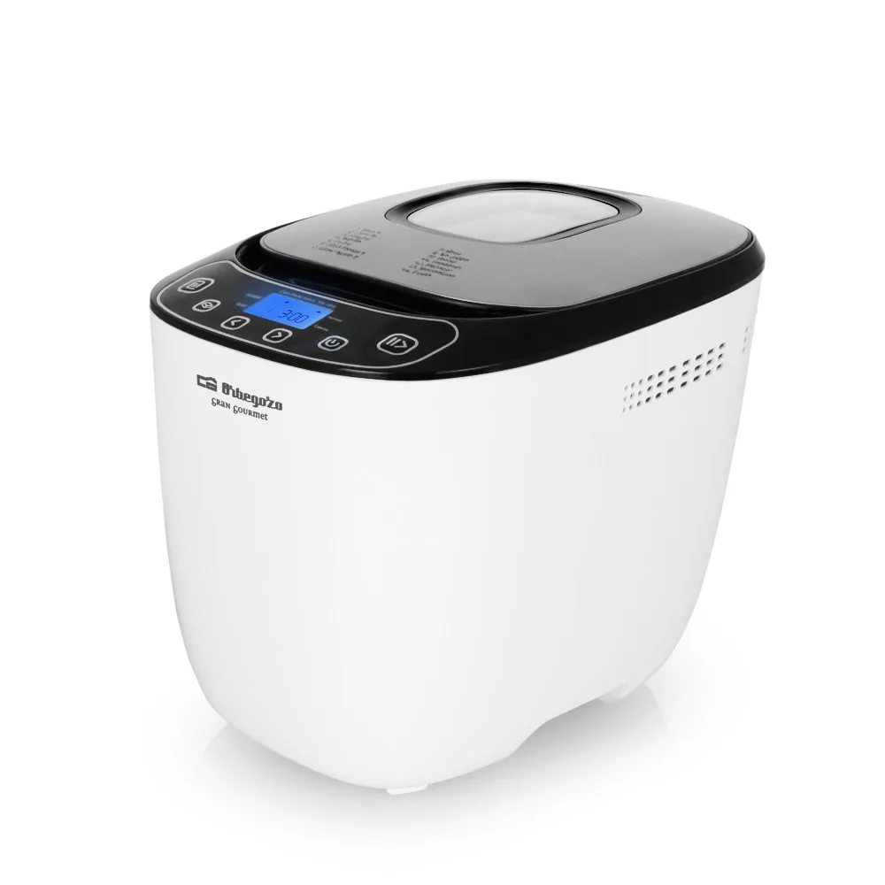 Orbegozo panificadora automática MHP 3500, temporizador, 3 niveles de dorado de corteza, cubeta antiadherente extraíble, pantalla LCD, accesorios, incluye recetario, 550 W