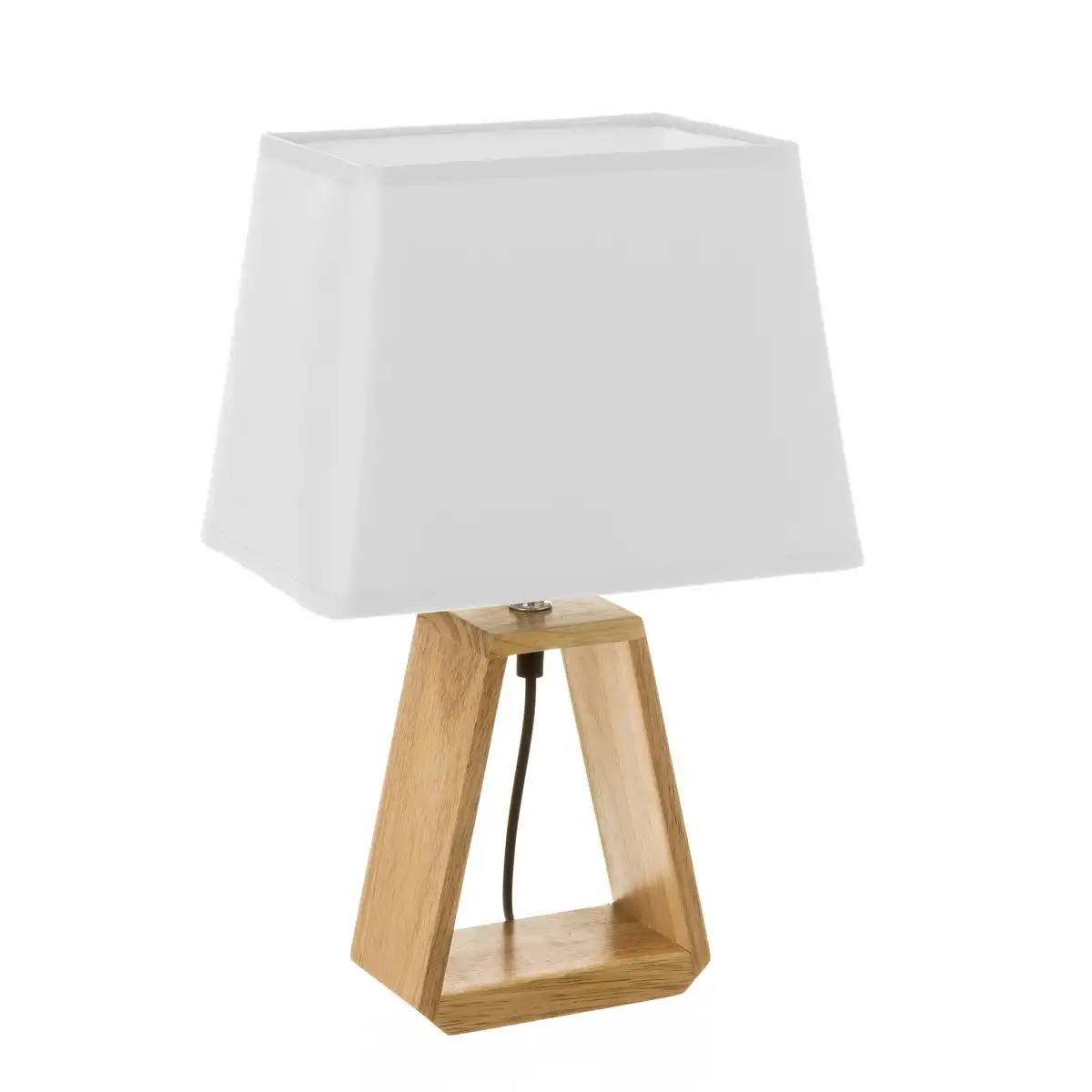 Lola Home Lámpara de mesita de noche de madera marrón de 41x12x26 cm