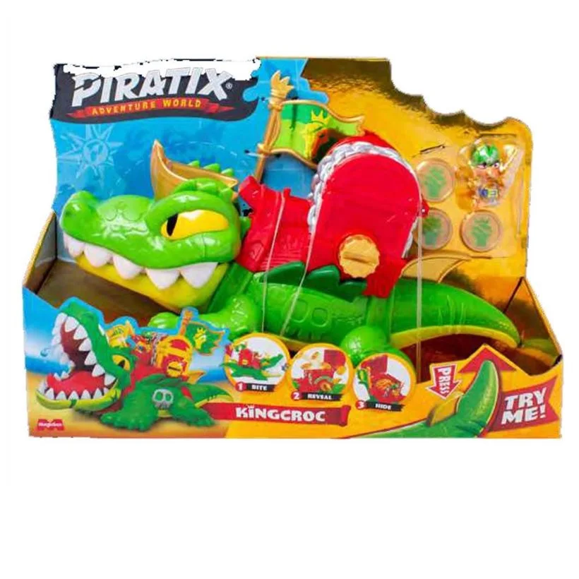 Piratix King Croc –Cocodrilo Articulado Para Capturar Piratix y Con un Cofre Para Guardar Tesoros