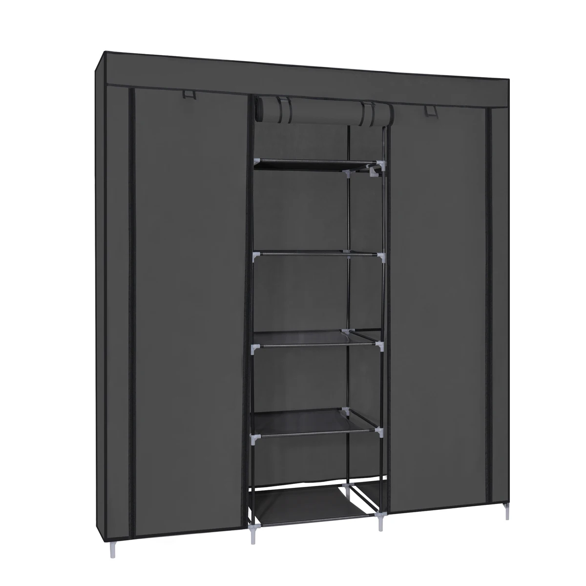 T-lovendo Modular Folding Cloth Organizer Wardrobe with Cloth 175x150x45 cm, dressing room, portable, lightweight. Removable, save space