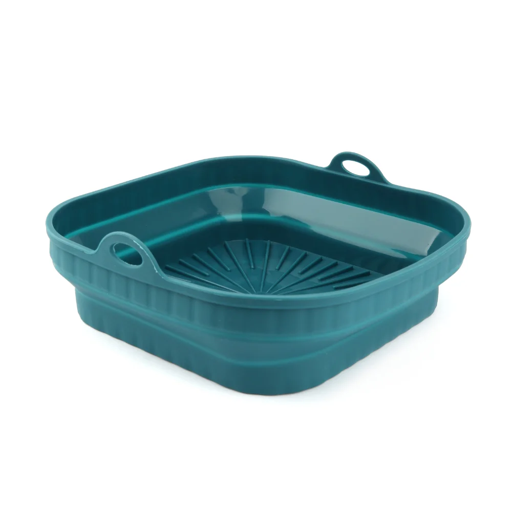 MyWave MWMEN-FRE Molde de Silicona Plegable para la Freidora de Aire Cuadrado de color Azul Pavo