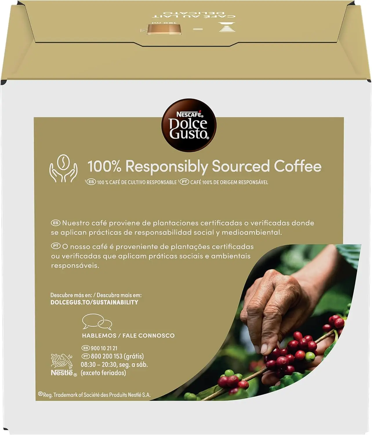 Nescafé dolce gusto delicate coffee with milk- 48 capsules, medium roast with subtle caramel notes (pack 3x 16)