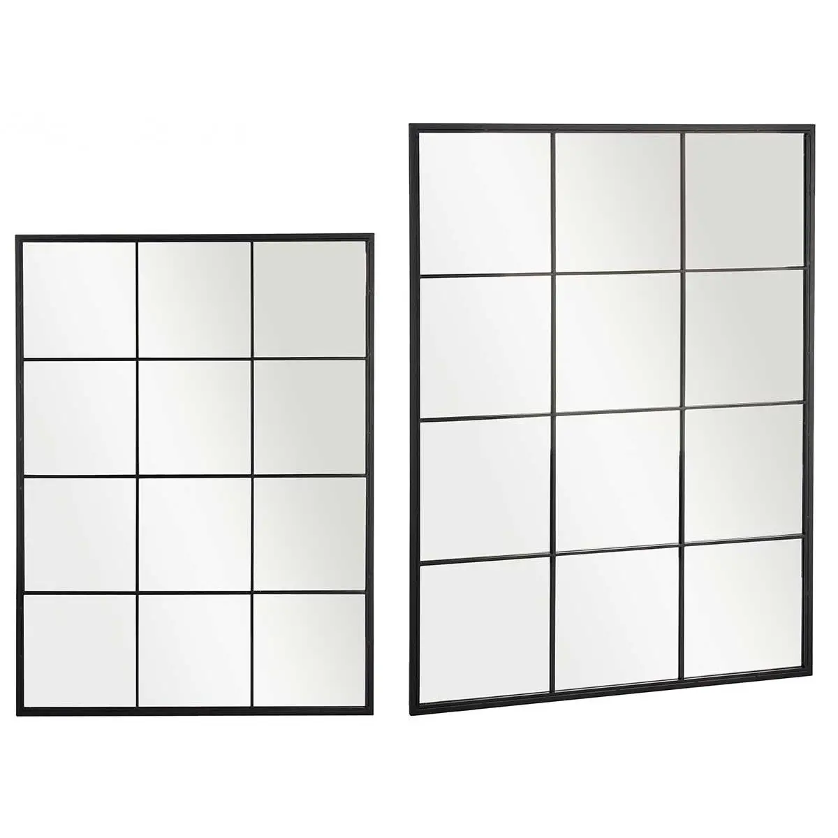 Factory Cuadros - Espejo Siena Negro 120x90cm - Metal y Cristal - Decorativo - espejo ventana