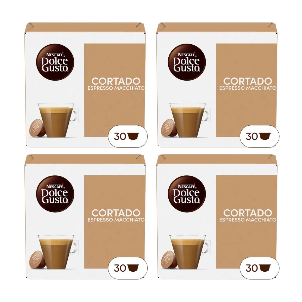 120cap - Café NESCAFÉ DOLCE GUSTO Cortado 30 cápsulas - Pack de 4ud - 120 cápsulas en total