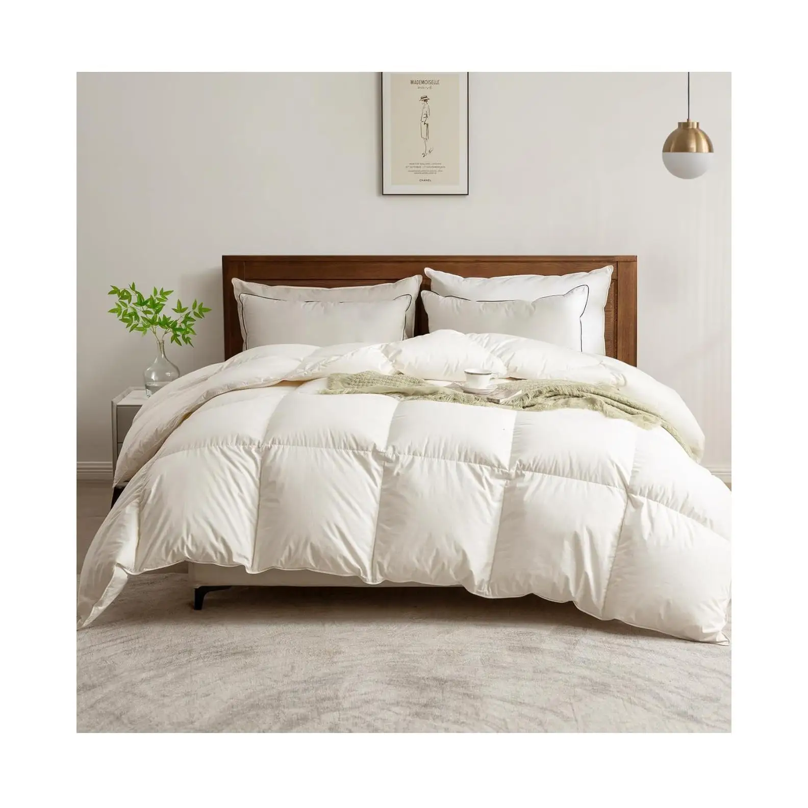 Relleno Nórdico Pluma Pato 250 Gr/m2 Eider - calidad excelsa 90% plumón pato blanco de máxima calidad y 10% pluma de pato, Color Blanco para Cama 90cm 105cm 135cm 150cm 180cm