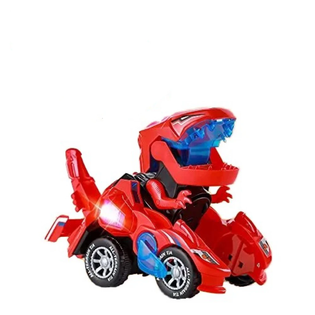 Car Transformer dinosaur toys Children 3 4 5 6 years old Transformable Automatic Electric with Light and sound