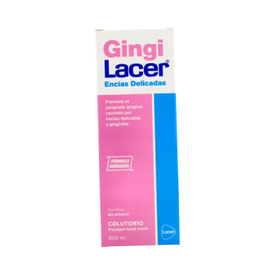 Lacer Gingilacer Colutorio 500ml - Máxima Efectividad - Sin Alcohol - Sabor a Menta