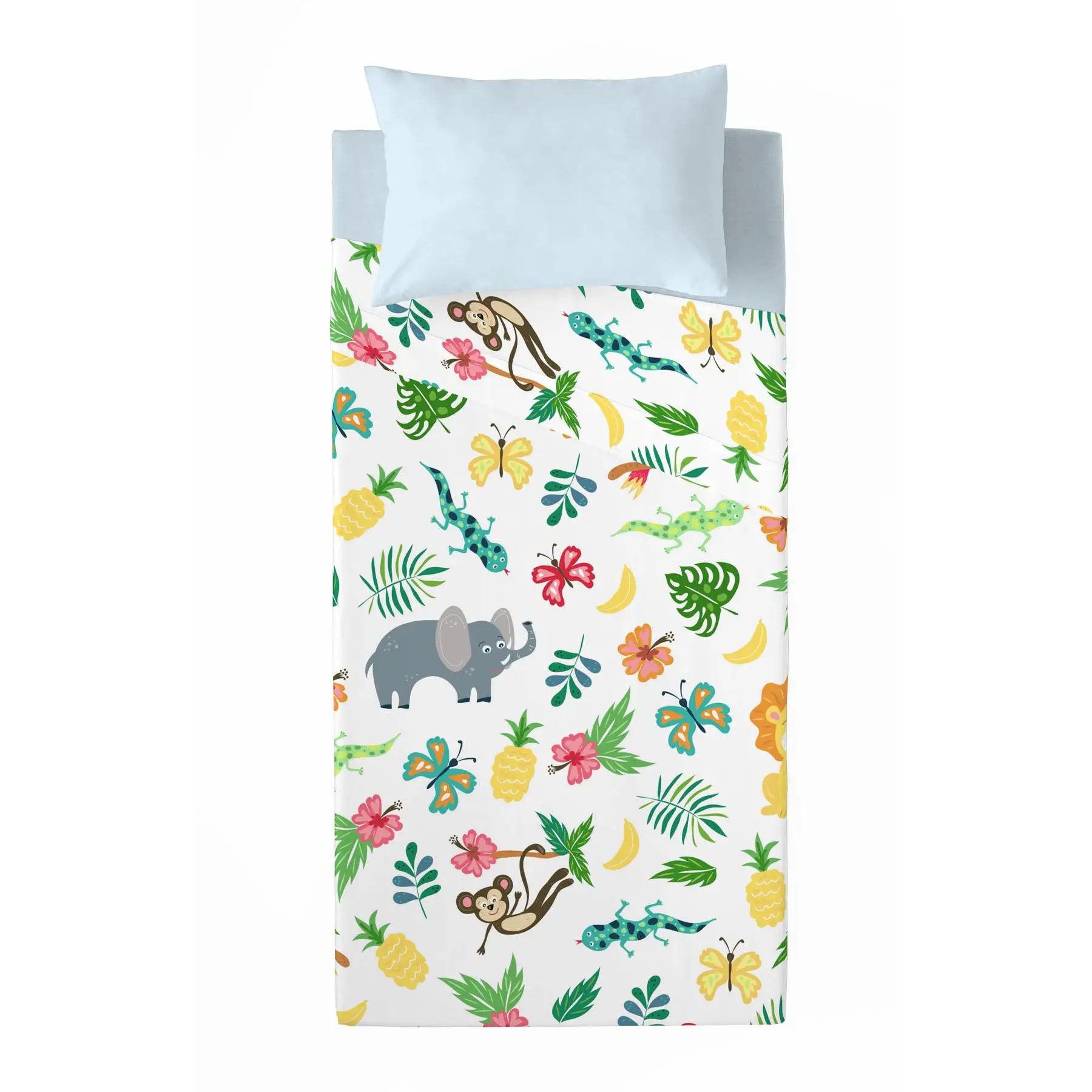 JUEGO DE SÁBANAS 100% ALGODÓN JUNGLE EXOTIC COSTURA