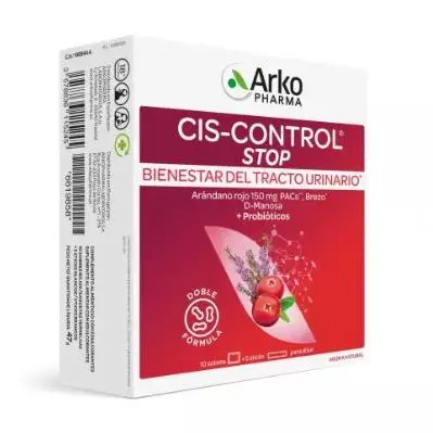 Arkopharma Cis-Control® Stop (10 Sobres + 5 Sticks) + TEST DE REGALO - Tratamiento de Choque con D-Manosa, Arándano Rojo y Probióticos