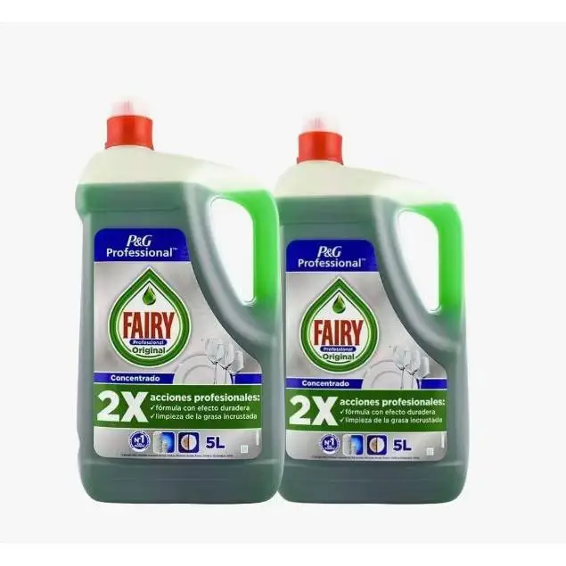 Lavavajillas a mano Fairy profesional 5 litros x 2. Total 10 litros