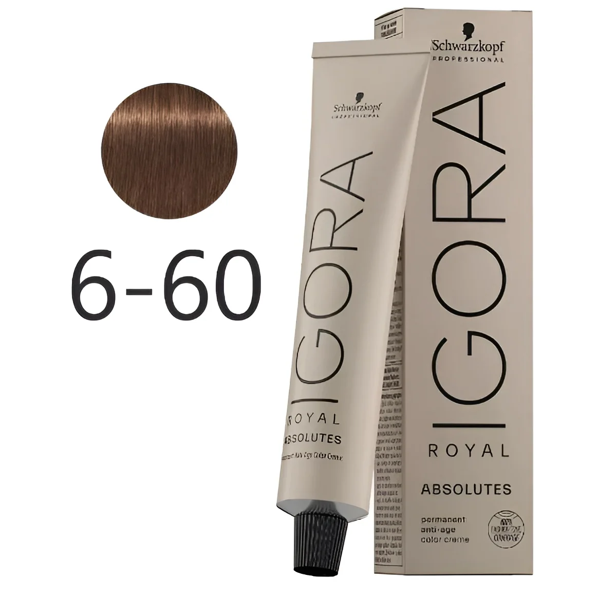 Schwarzkopf IGORA Royal Absolutes 6-60 Rubio Oscuro Chocolate Natural Cuidado del Cabello 60 ml