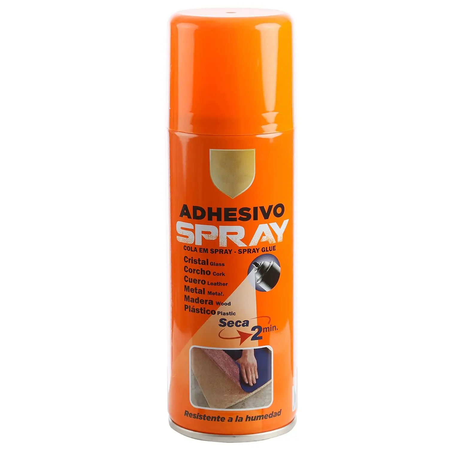 Pack 2 Spray Adhesivo Multiusos 200 ml de Secado Rápido 2 Minutos, Pegamento en Aerosol Fuerte y Resistente a la Humedad, Para Piel, Metal, Cristal, Textil, Plástico y Madera, Cola en Spray para