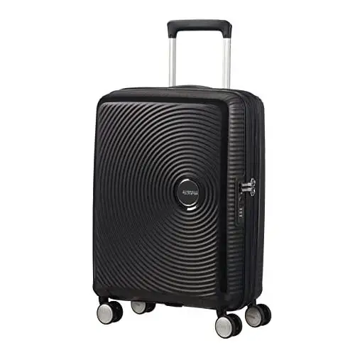 Maleta Cabina American Tourister Spinner 55/20 Tsa Exp, Accesorio De Viaje Carrito Equipaje Unisex Adulto, Negro (bass Black), S 55cm-41L