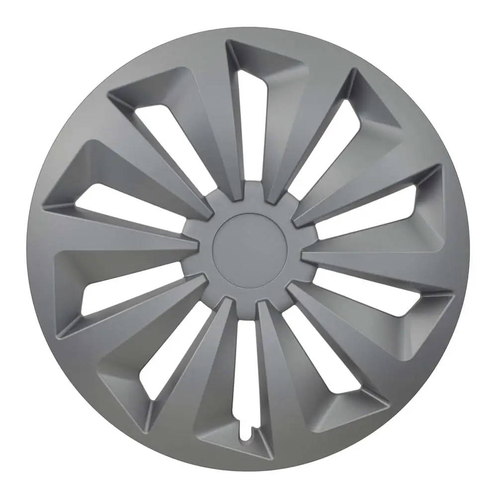 KRAWEHL - Juego de 4 Tapacubos - Modelo Fox - Cubre Llantas - Fácil de Instalar - Anillo de Sujección Ajustable - Resistente a los Golpes - Realizado en ABS - Color Plata