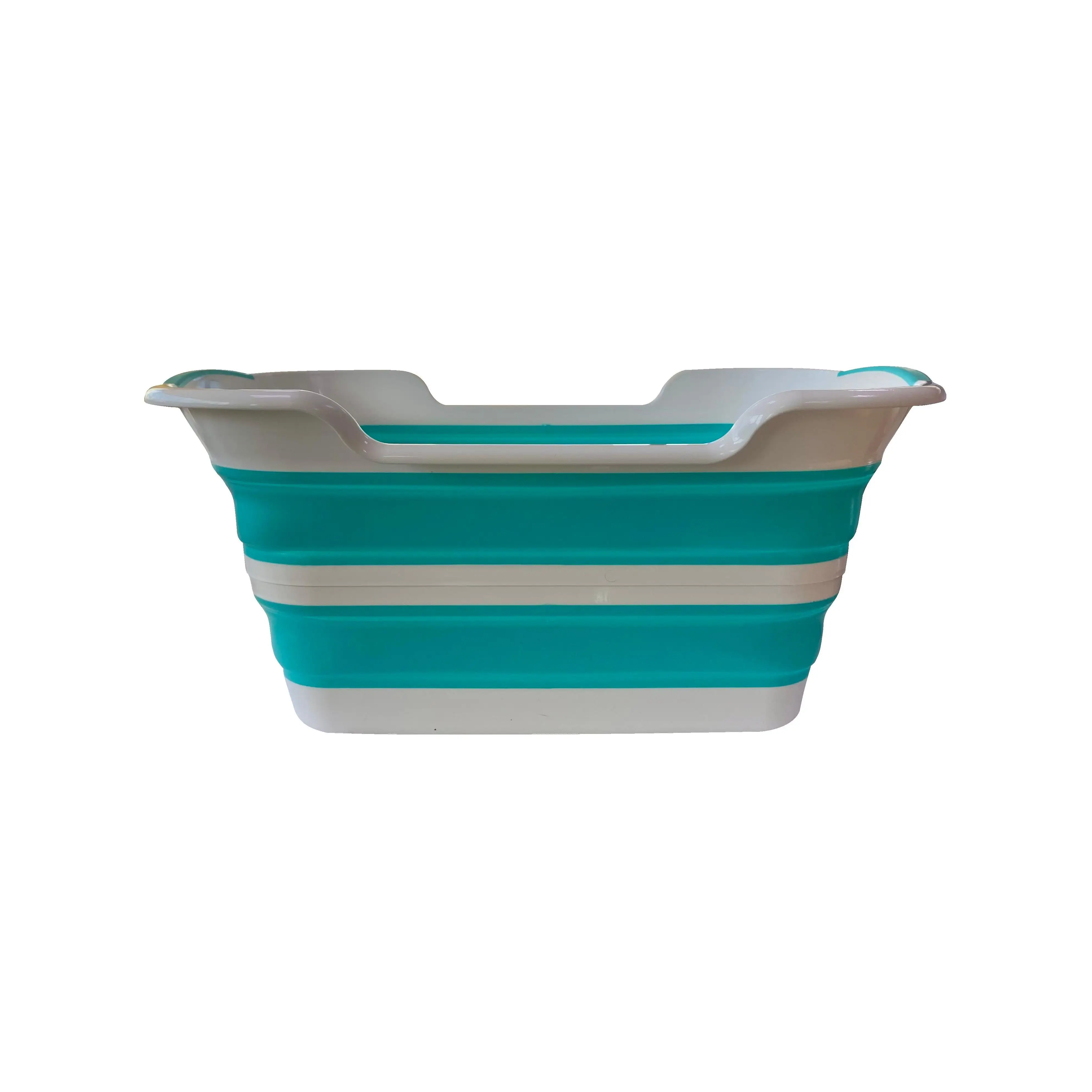BALDE RECTANGULAR PLEGABLE AZUL AMIKO CON MEDIDAS 60,5x40x28/8 Y 27 LITROS DE CAPACIDAD