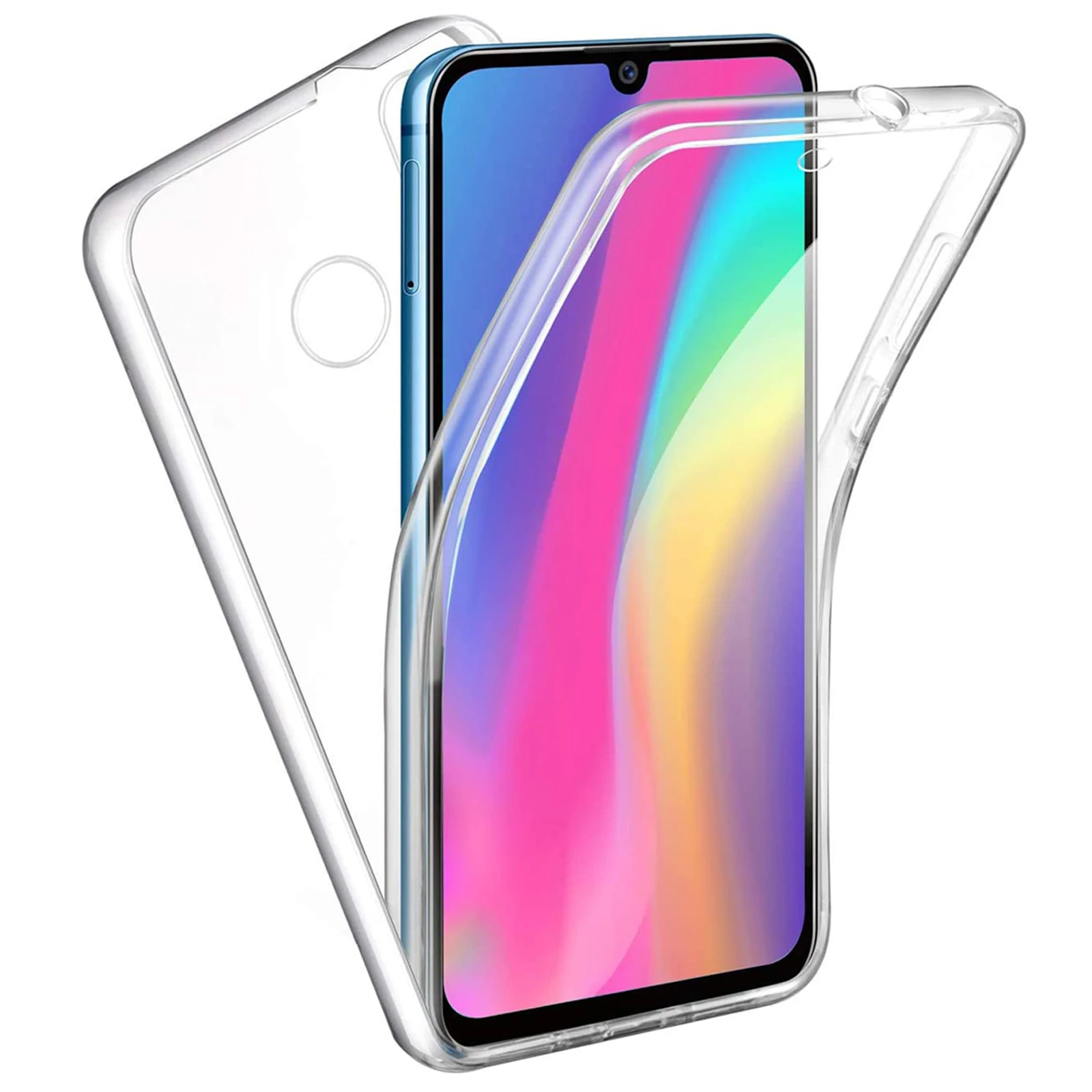 Funda Para Huawei P30 Doble Cobertura 360 Transparente Carcasa Híbrida Delantera Flexible + Trasera Rígida Anti golpes Antiarañazos Absorbe Impactos Ajuste Perfecto Envío Desde España