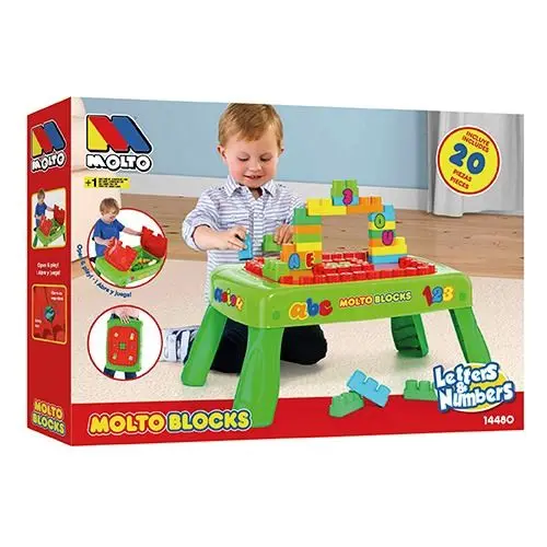 Moltó Mesa Moltó Blocks Actividades con 20 Bloques - Centro de Juego y Construcción
