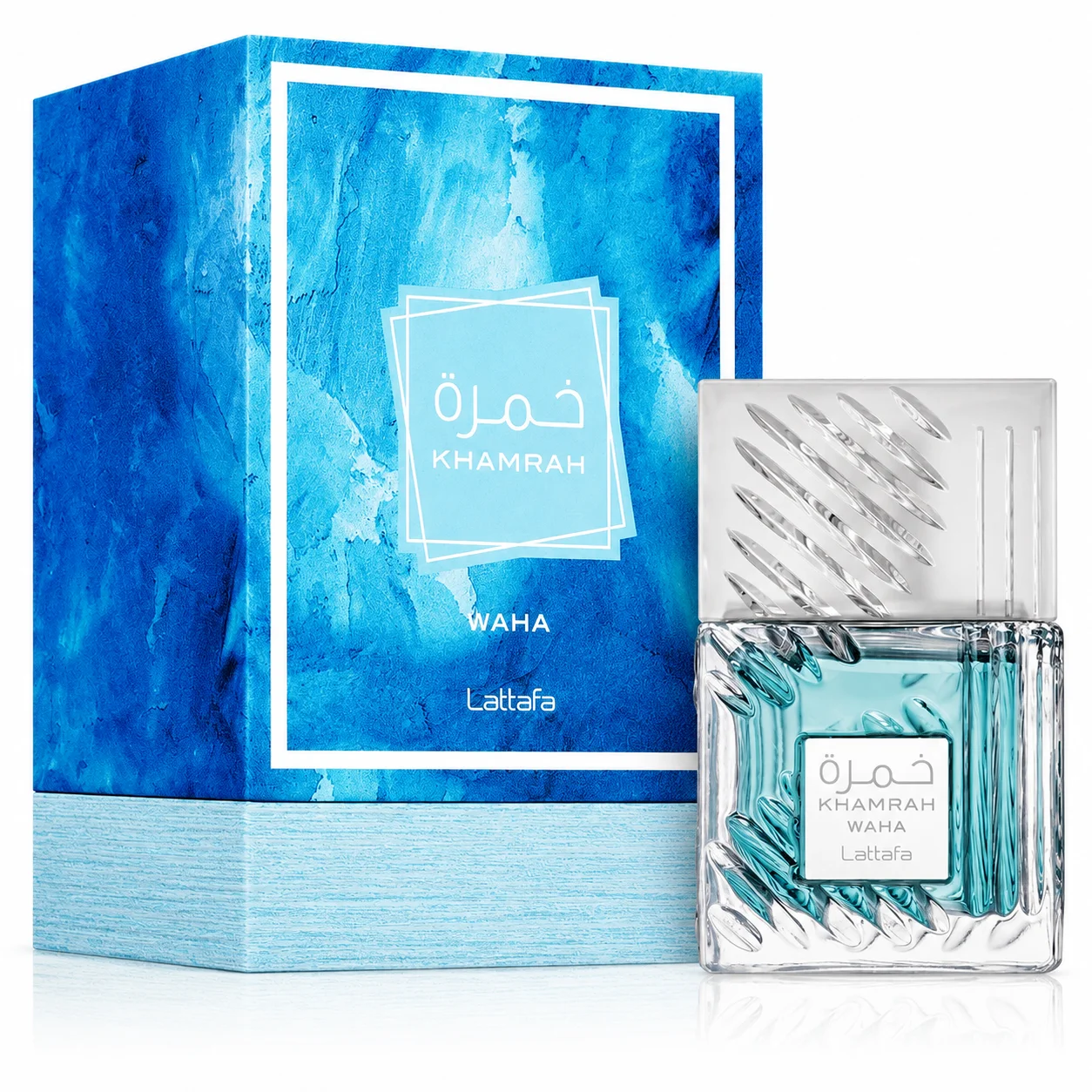Lattafa Unisex - Perfume Khamrah Waha Edp 100 Ml Fresco Acuático Y Aromático Con Notas Cítricas Y Marinas, Incluye Atomizador Drikanbest 5 Ml - Imagen 4