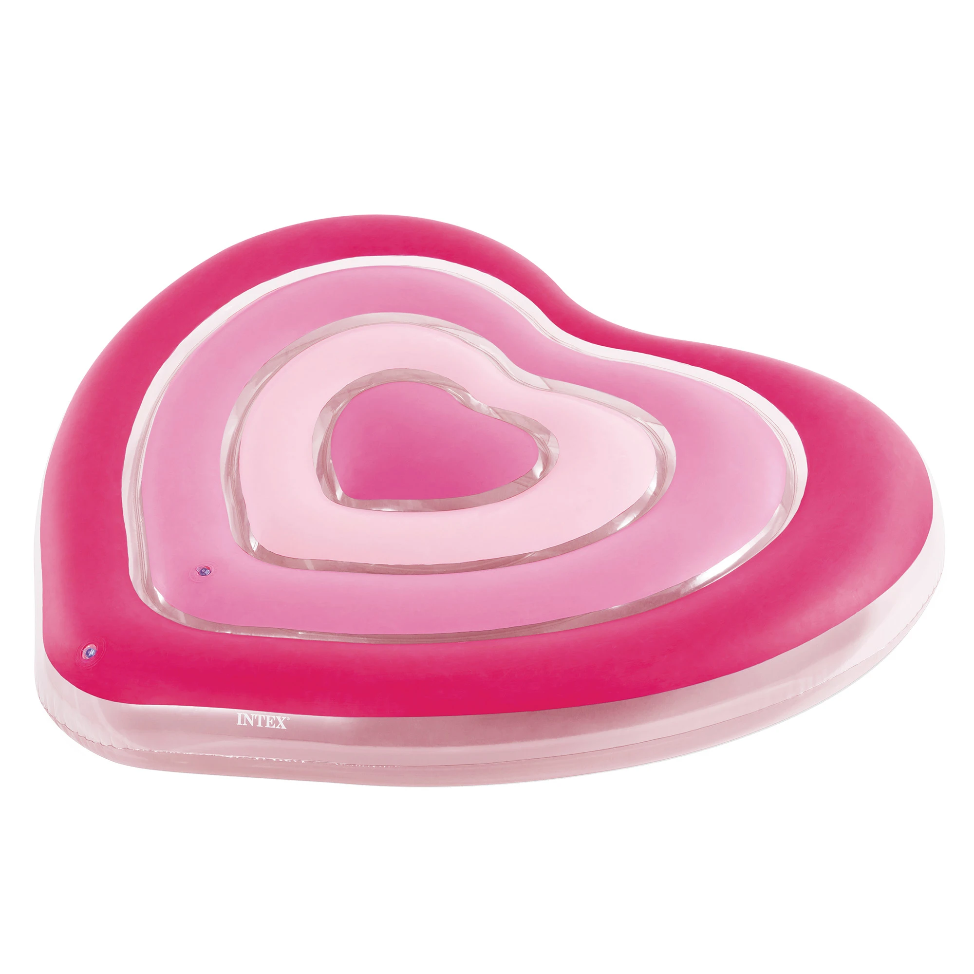 INTEX - Colchoneta hinchable gigante, 135x25x155 cm, Diseño corazón. Con 2 cámaras de aire, Incluye parche reparación, Colchonetas de piscina, Hinchables playa, Juguete agua, Flotador