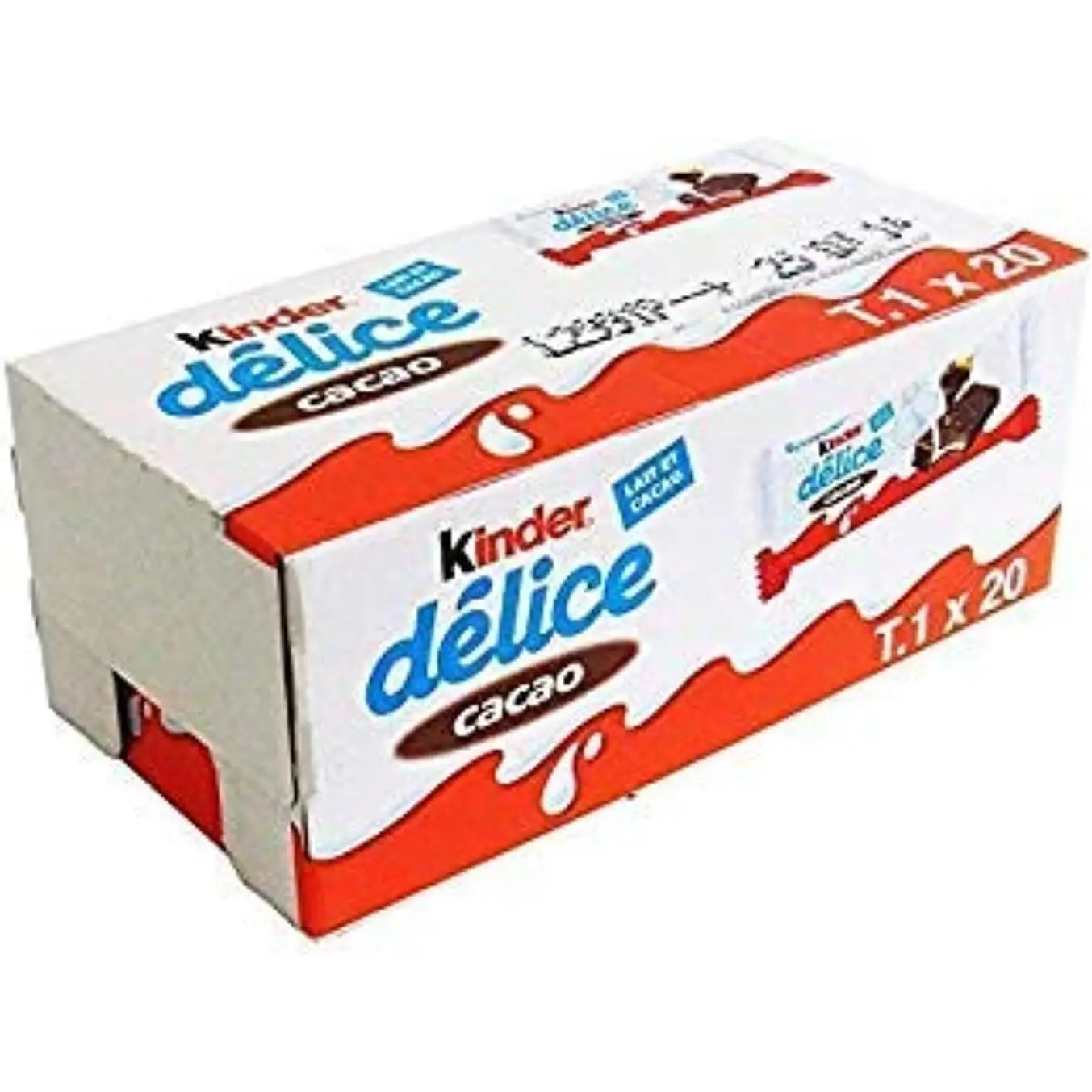 Kinder Delice Chocolate - Caja con 20 Bizcochos Kinder Delice Chocolate Cacao