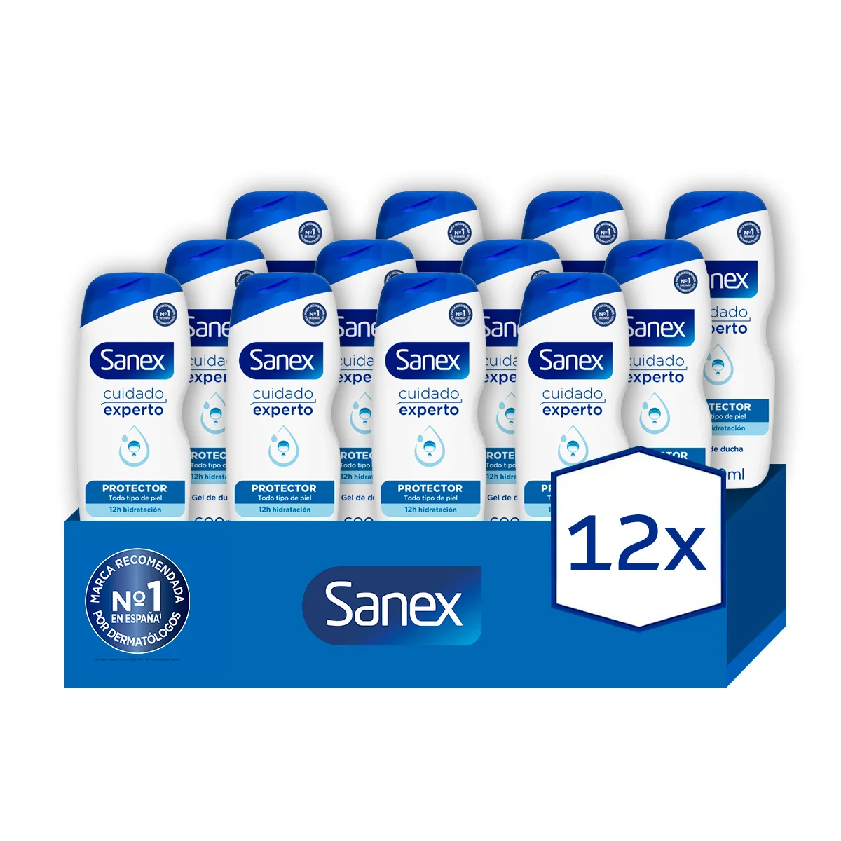 Gel de ducha o baño Sanex BiomeProtect Dermo piel normal, prebiótico, combate las bacterias 600 ml.